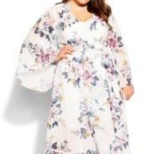 Fleetwood Print Maxi Dress - ivory pink